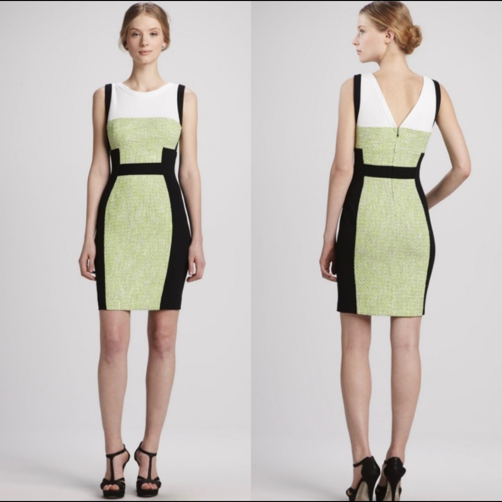 Yoana Baraschi Tweed color block dress